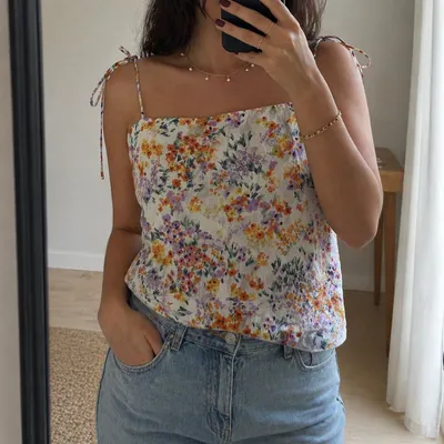 Top H&M fleuri 100% lin